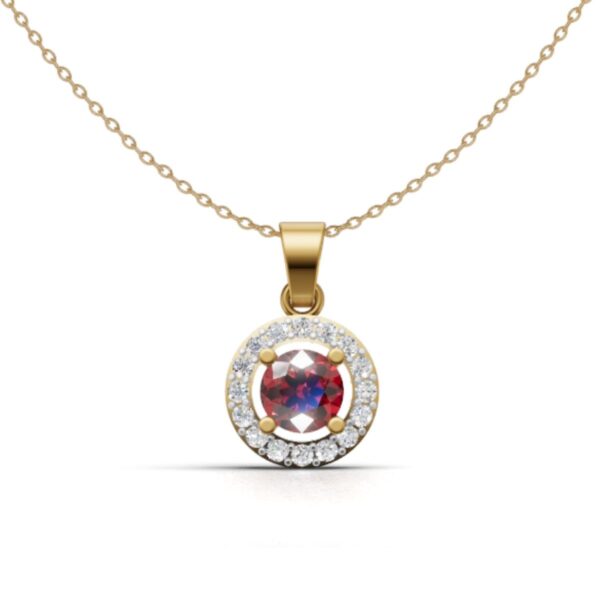 Ruby Lab Diamond Pendant