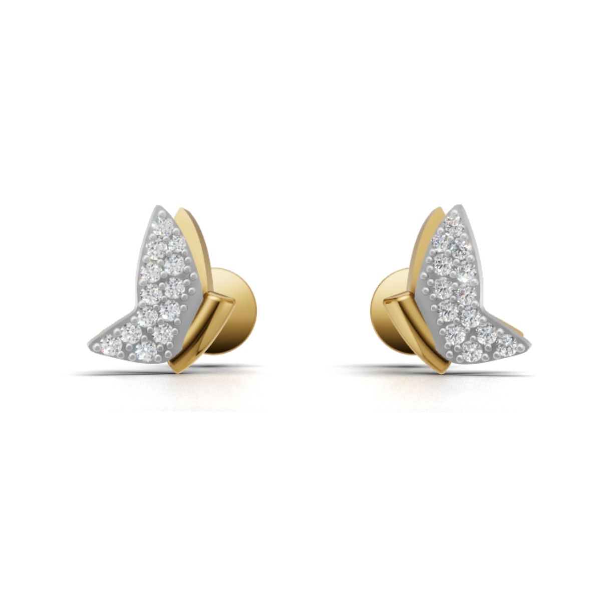 Butterfly Diamond Stud Earrings with lab diamonds