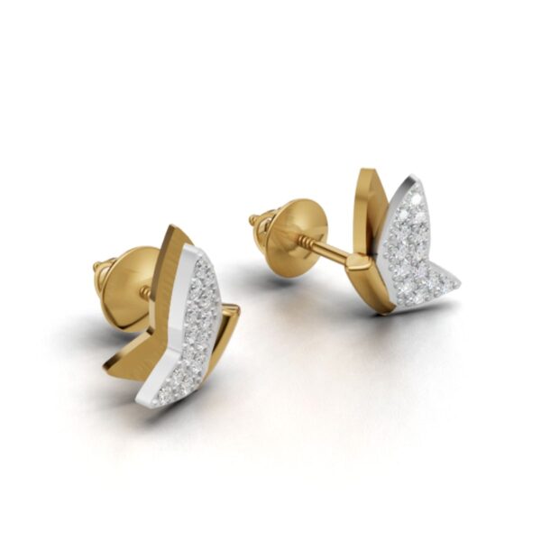 Avarta Latest Design Butterfly Diamond Stud Earrings with lab diamonds - Image 3