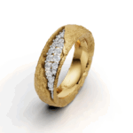 Unisex Trending Textured Design Lab Diamond Eternity Band Ring – 14K Gold, Modern Pavé Design, Timeless Luxury, Unique American Diamond Ring