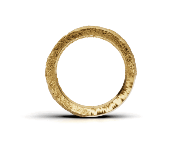 Unisex Trending Textured Design Lab Diamond Eternity Band Ring – 14K Gold, Modern Pavé Design, Timeless Luxury, Unique American Diamond Ring - Image 2