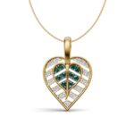 Avarta Gold Diamond Pendant with Emerald